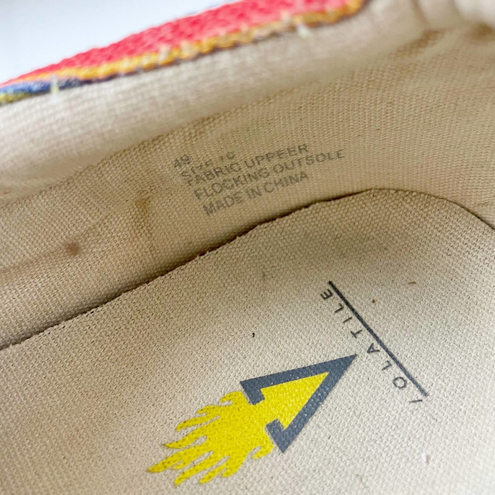 Volatile Multicolor Striped Slip-on Zip Up Canvas Sneakers - Picture 9 of 9